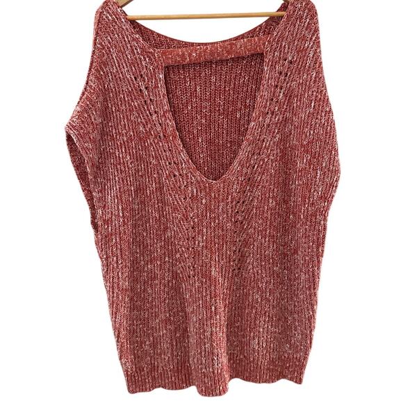 Anthropologie Pilcro Knit Tunic Sleeveless Sweater Red Rouge Size Medium - Picture 5 of 12